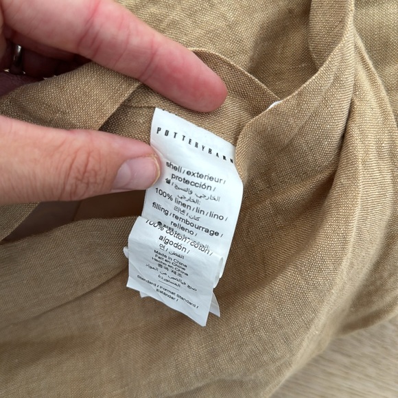 Pottery Barn dark flax Belgian linen quilted standard sham - Picture 4 of 4